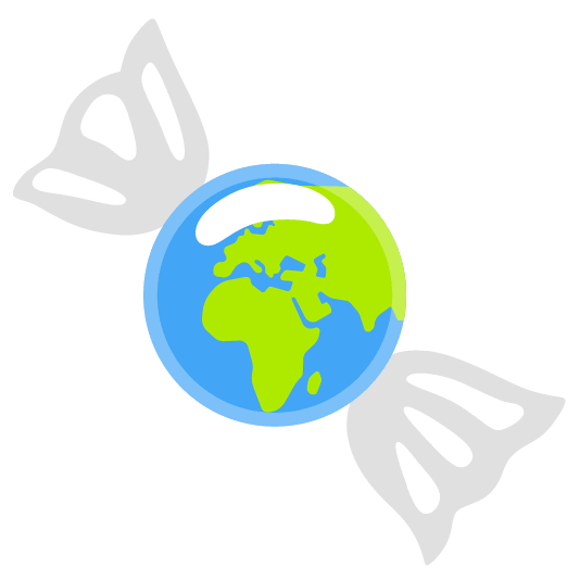Alt: Emoji de un caramelo del planeta tierra