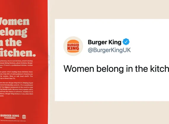 Campaña de Burger King UK con el mensaje 'Women belong in the kitchen', criticada por su enfoque en redes sociales y considerada un ejemplo de fracaso en campañas de marketing digital