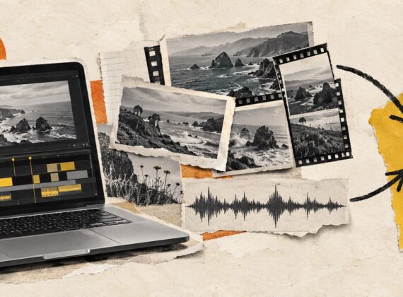 Collage editorial sobre trasladar un proyecto de Premiere Pro con sus vídeos y audio a un disco externo.